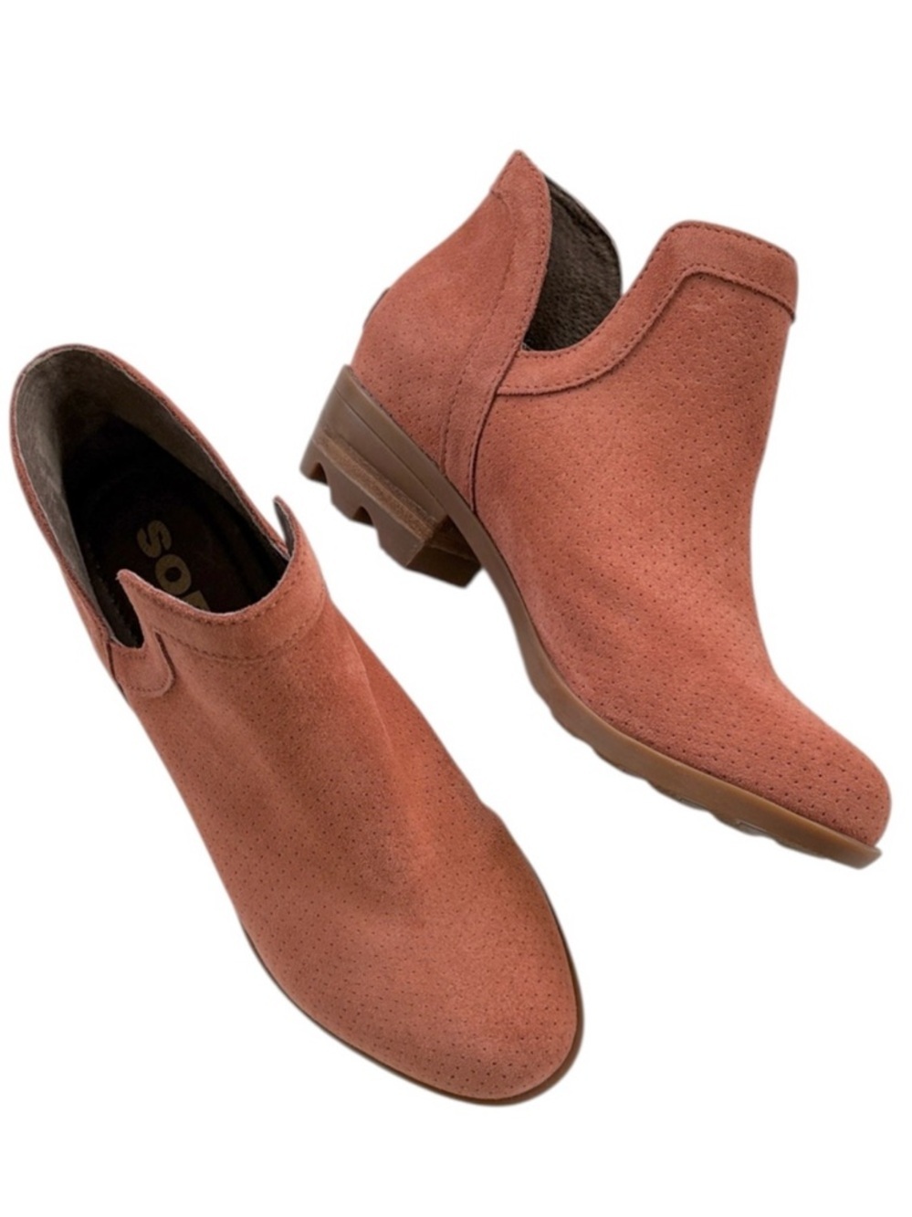 Like New Sorel Leather Lolla Cut-Out Booties Size 7 Retail $140.00